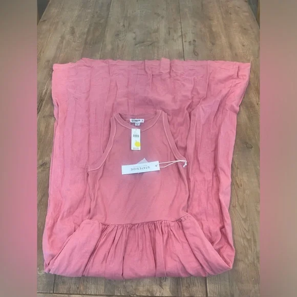 NWT Anthropologie Stateside A-line Crewneck Dress color pink size S - Picture 8 of 9